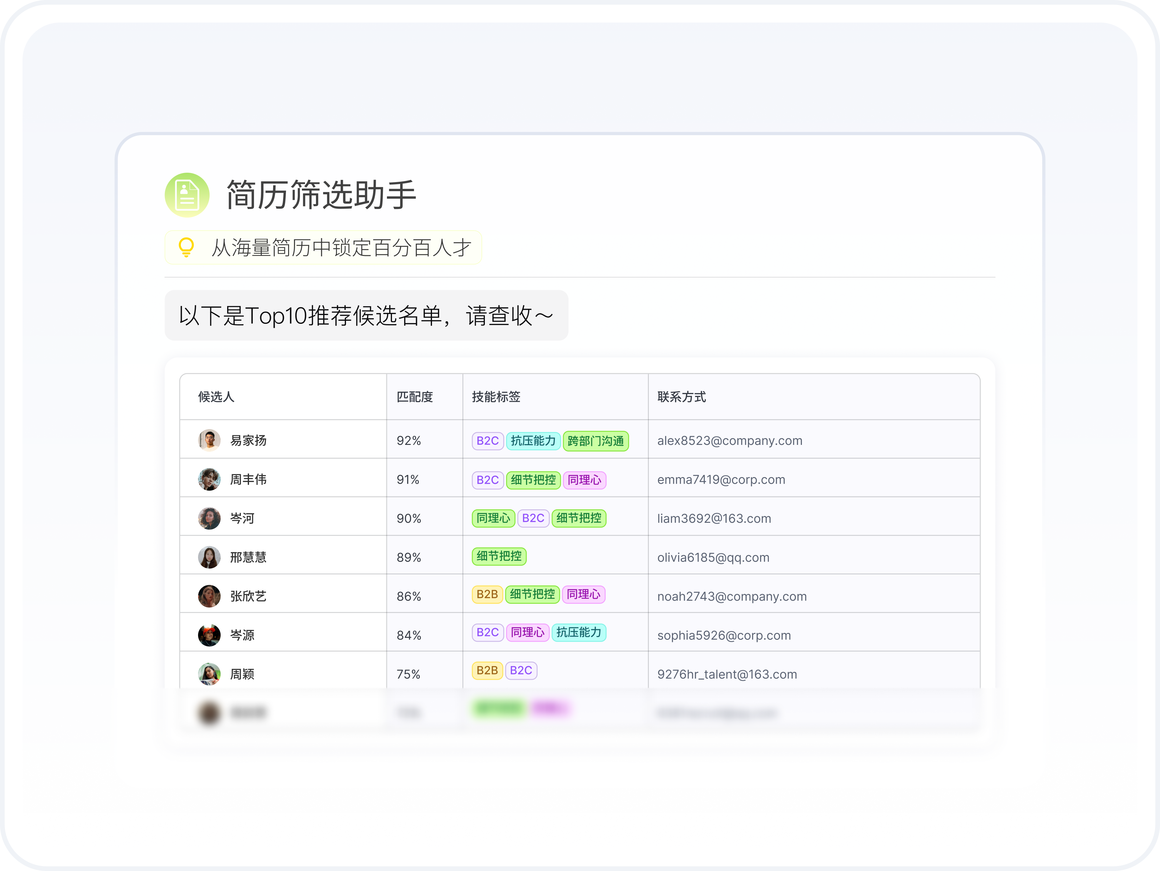智能简历筛选